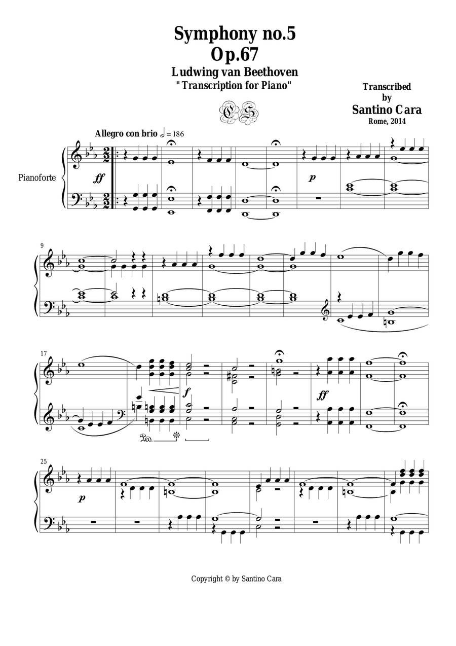 L.van Beethoven - Symphony no.5 Op.67 for piano - 1 - Allegro con brio