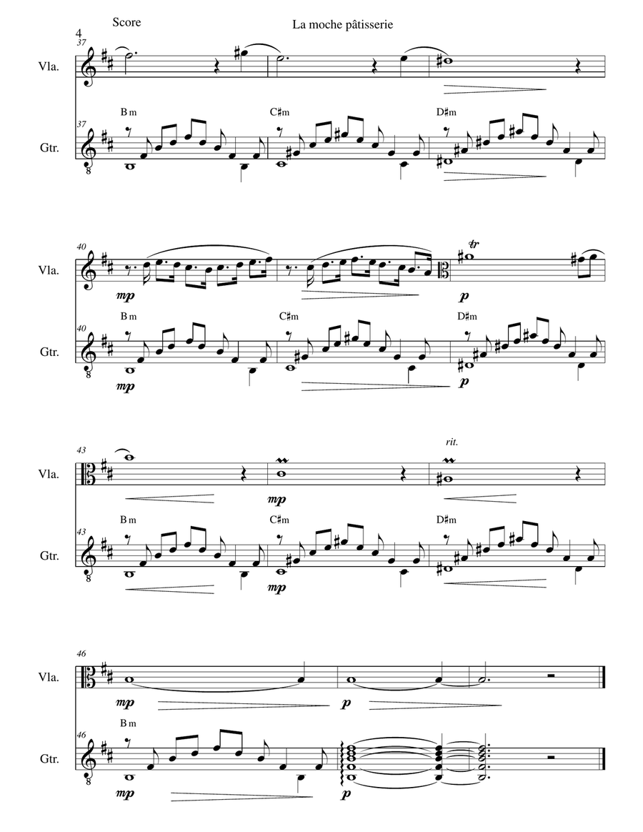 La moche pâtisserie (The tacky cake shop) for viola and guitar String Duet scores gallery preview page 4