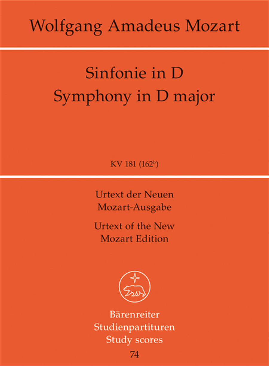 Symphony, No. 23 D major, KV 181(162b) Orchestra scores gallery preview page 1