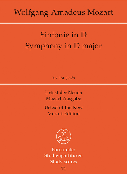 Symphony, No. 23 D major, KV 181(162b)