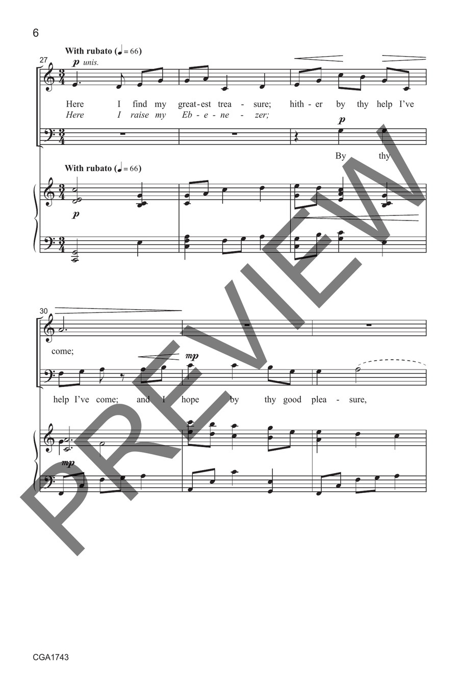 Come, Thou Fount (SAB) 3-Part scores gallery preview page 7