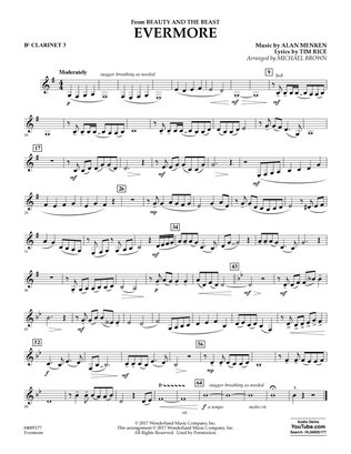 Evermore (from Beauty and the Beast) (arr. Michael Brown) - Bb Clarinet 3