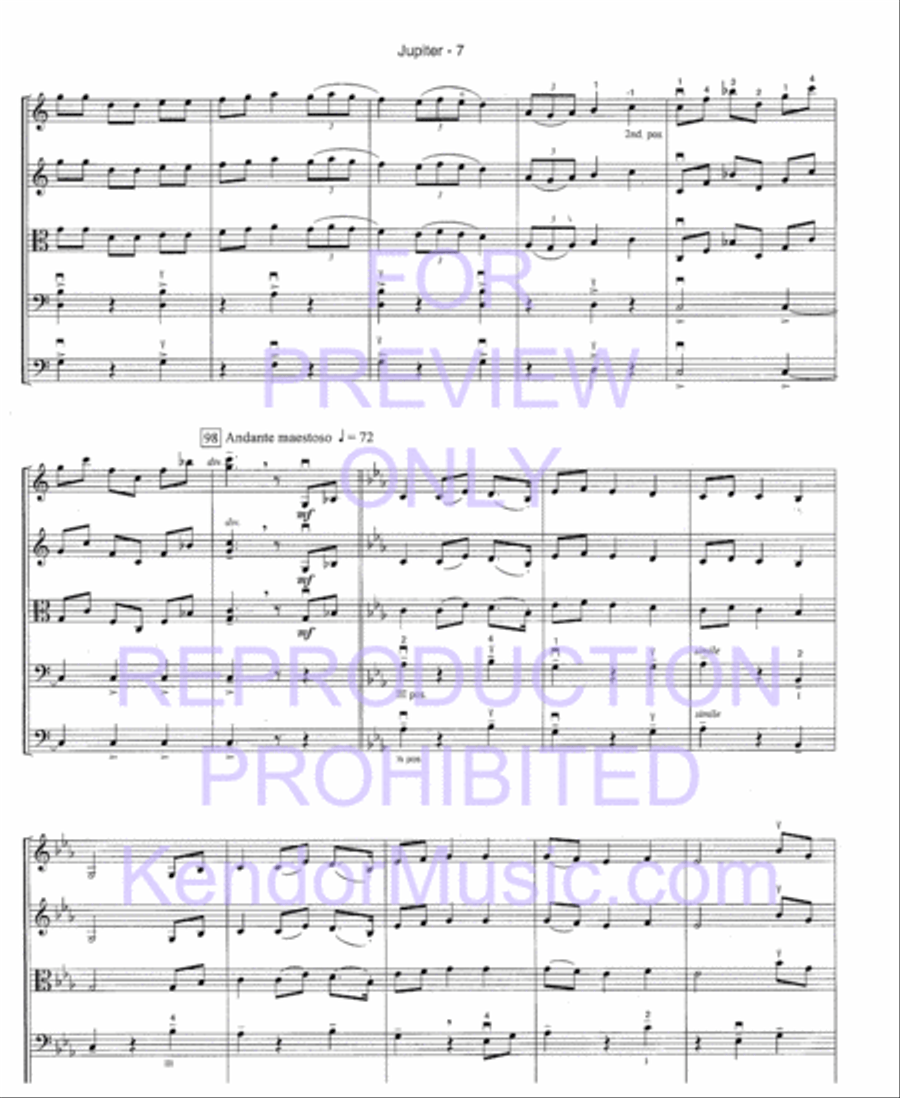 Jupiter (from The Planets) String Orchestra scores gallery preview page 9