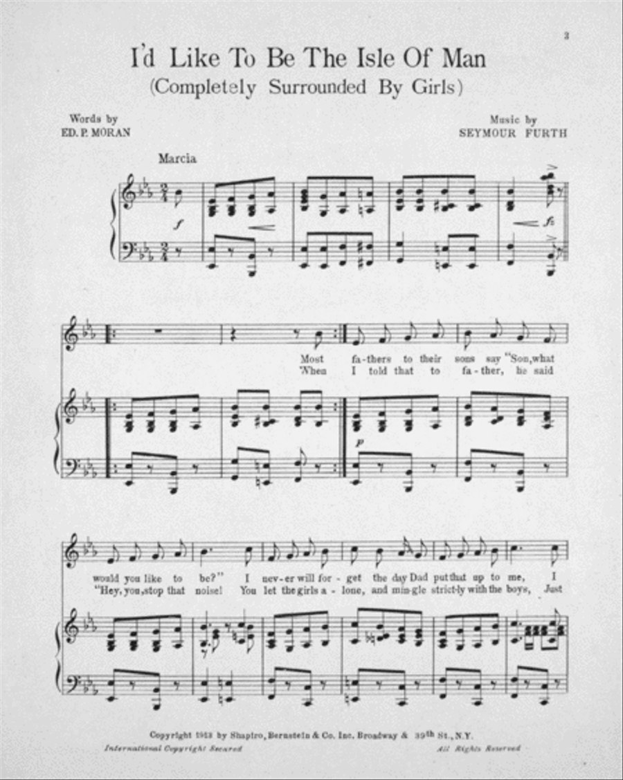 I'd Like to be the Isle of Man (Completely Surrounded by Girls) Voice scores gallery preview page 2