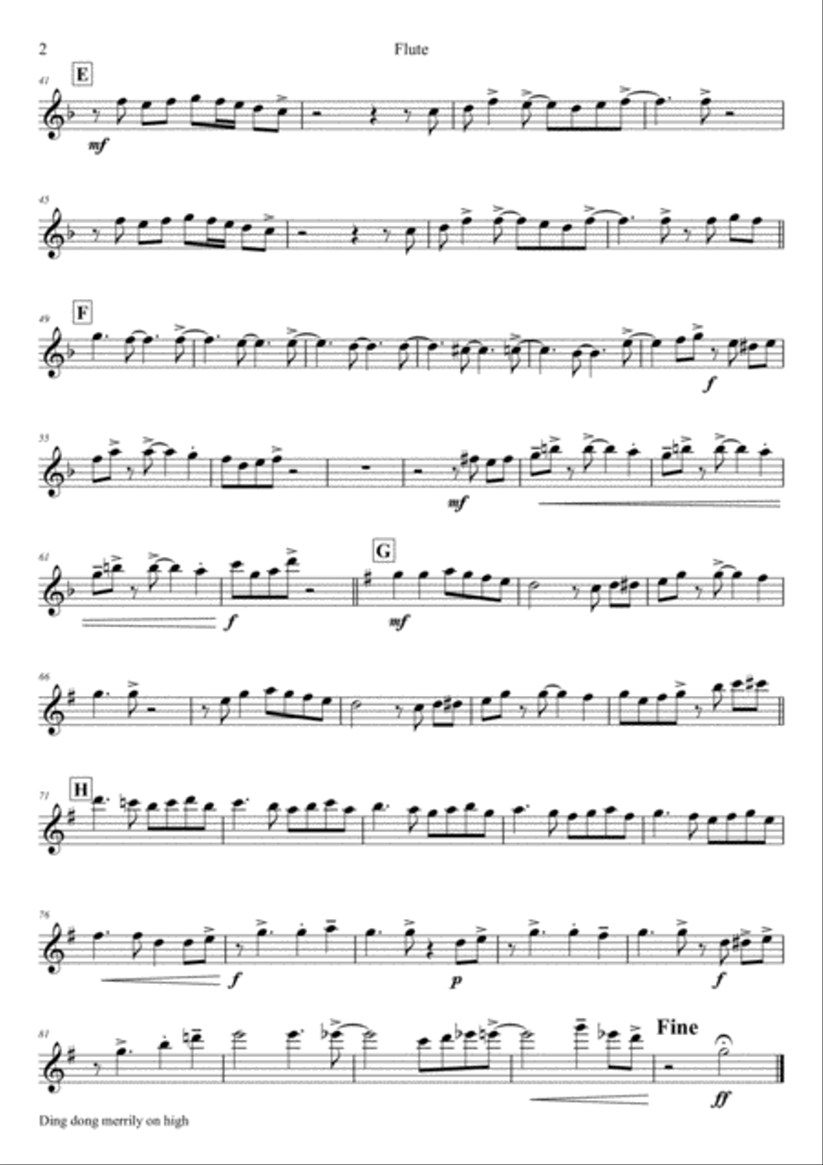 Ding dong merrily on high - Swing - Flute Trio Woodwind Ensemble scores gallery preview page 4