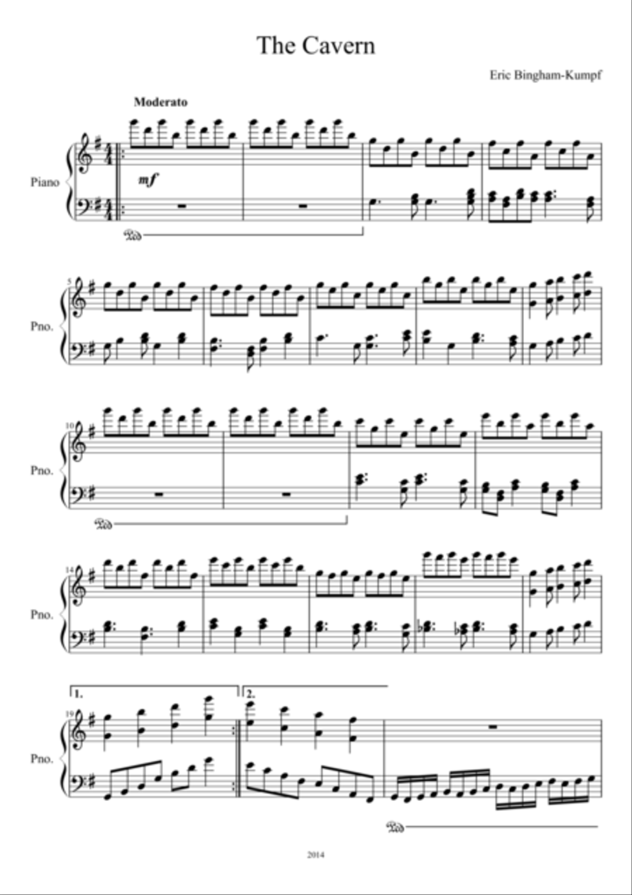 The Cavern The Cavern Piano Solo scores gallery preview page 1