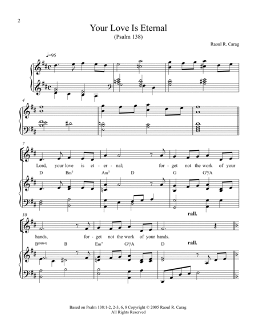 Your Love Is Eternal (Psalm 138) 4-Part scores gallery preview page 2