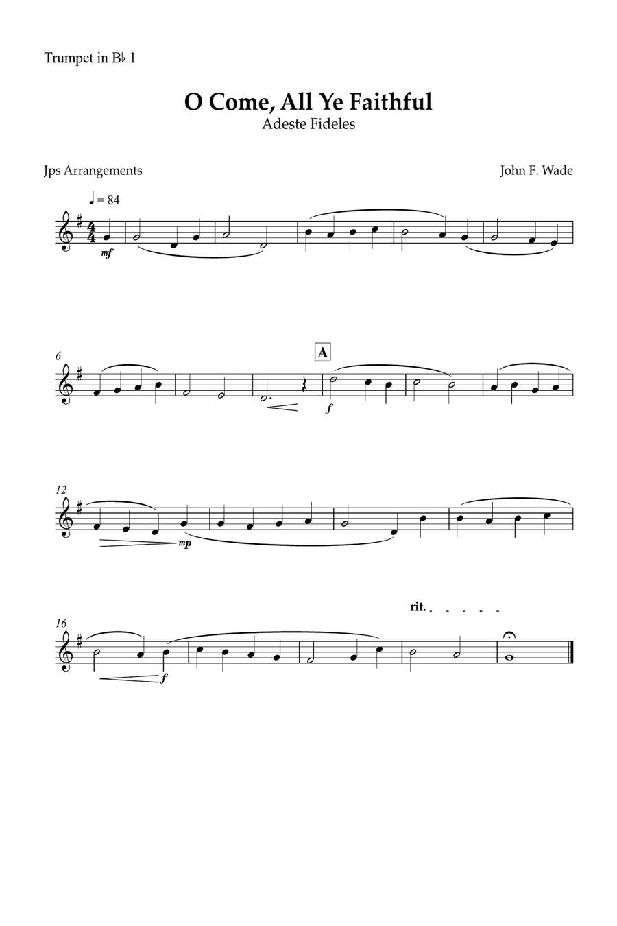 O Come, All Ye Faithful for brass quartet Brass Quartet scores gallery preview page 3