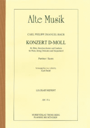 Book cover for Konzert d-moll fur Flote und Streichorchester mit Cembalo ad libitum