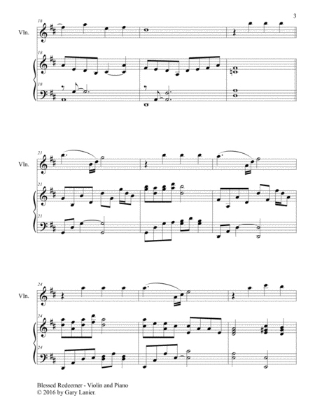BLESSED REDEEMER(Duet – Violin & Piano with Score/Part) image number null