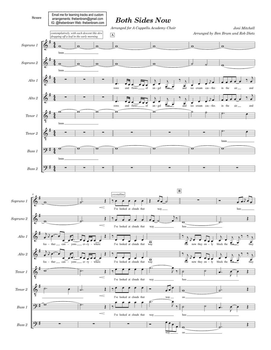 Both Sides Now Divisi scores gallery preview page 1