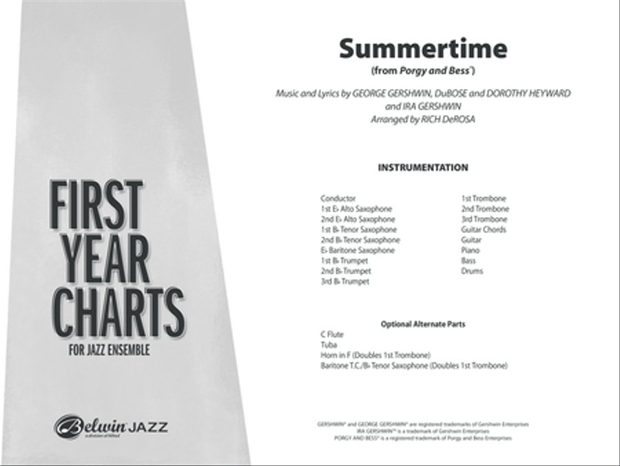 Summertime (score only) Jazz Ensemble scores gallery preview page 17