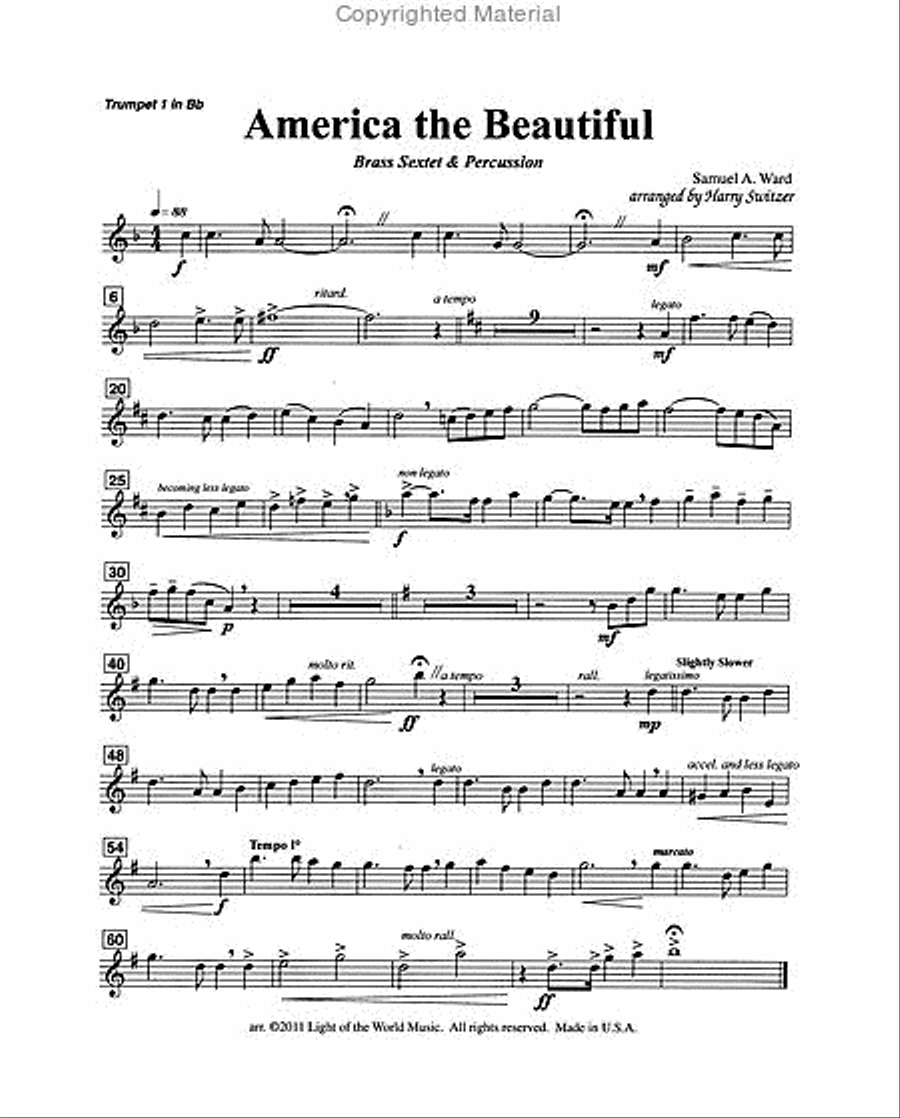 America The Beautiful Brass Ensemble scores gallery preview page 3
