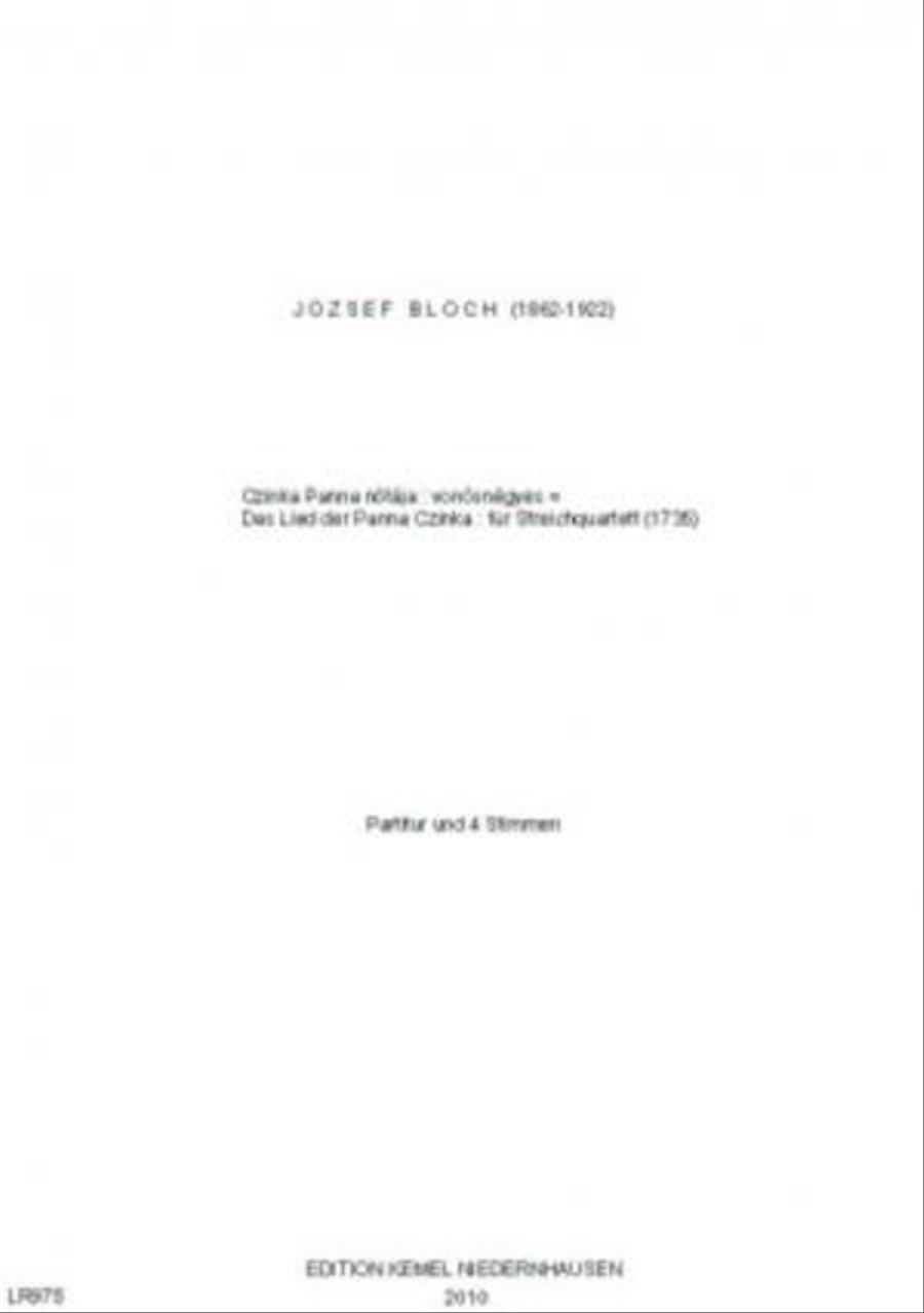 Czinka Panna notaja String Quartet scores gallery preview page 1