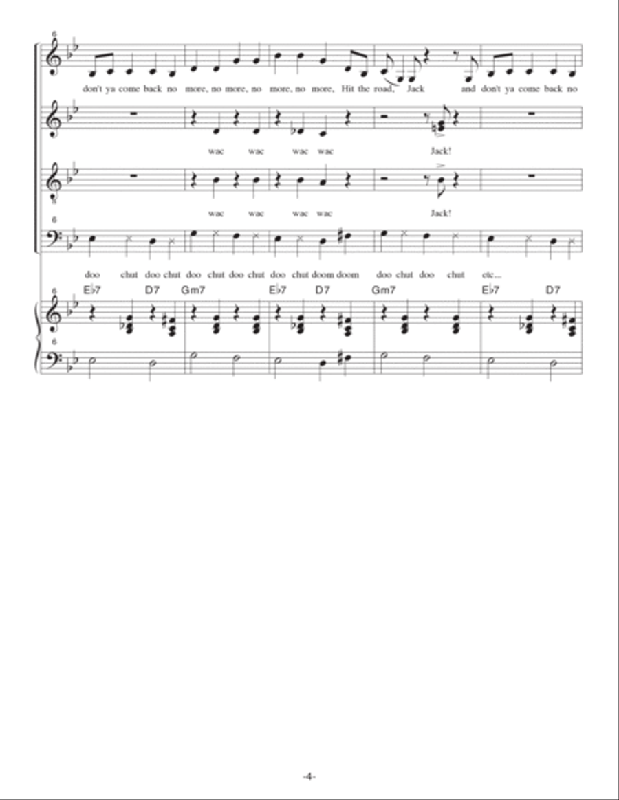 Hit The Road Jack 4-Part scores gallery preview page 4