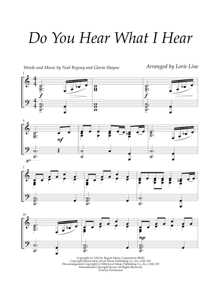 Do You Hear What I Hear Piano Solo scores gallery preview page 1