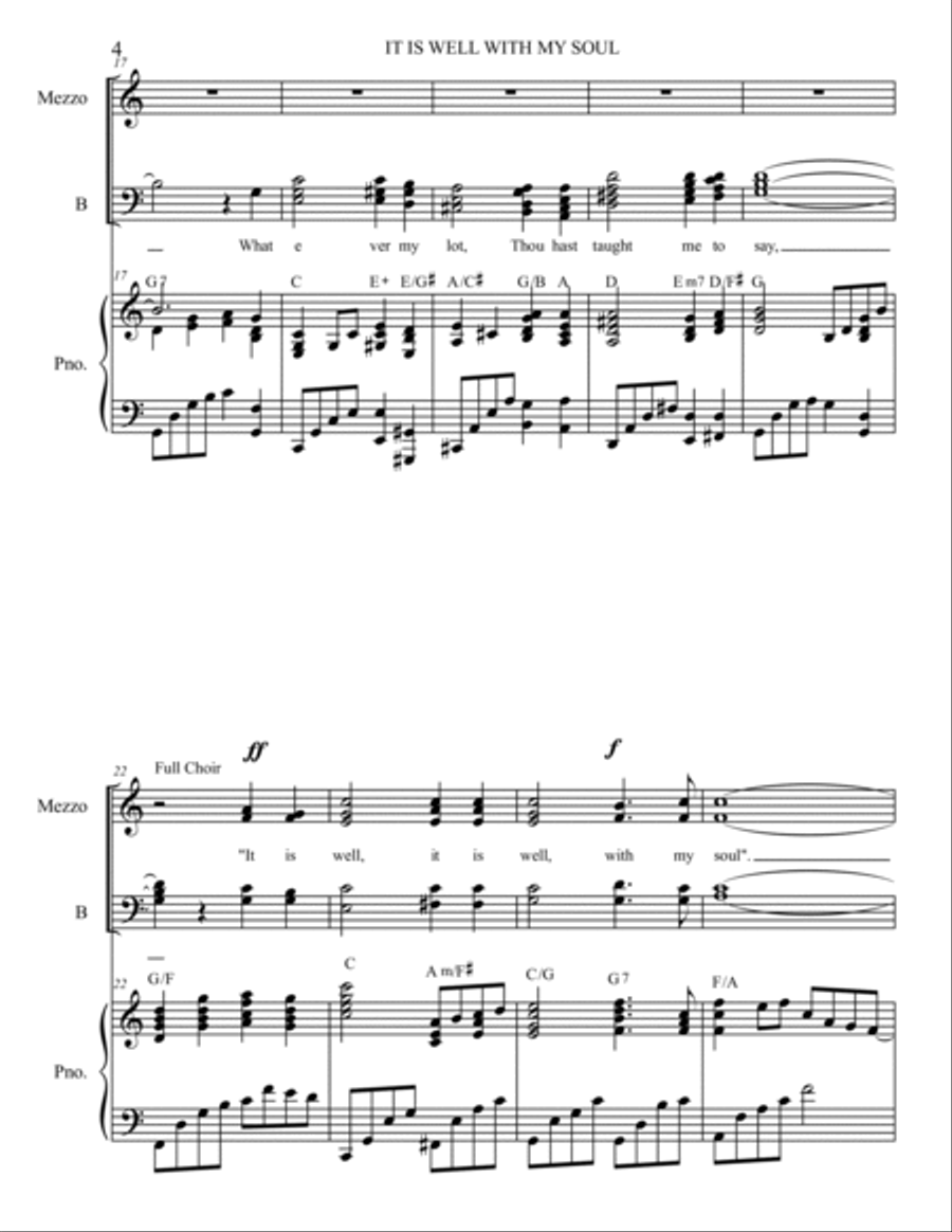 It is Well With My Soul Choir SATB 4-Part scores gallery preview page 4
