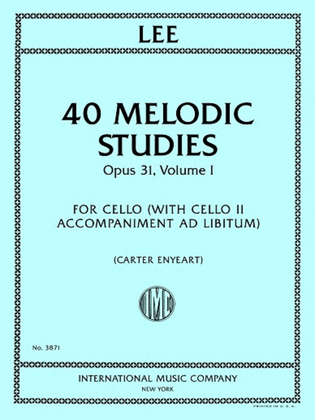 Book cover for 40 Melodic Studies, Opus 31, Volume I