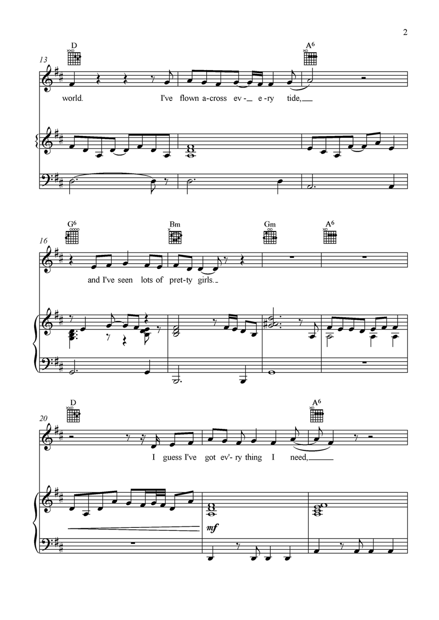 Man Of The World Piano, Vocal scores gallery preview page 2