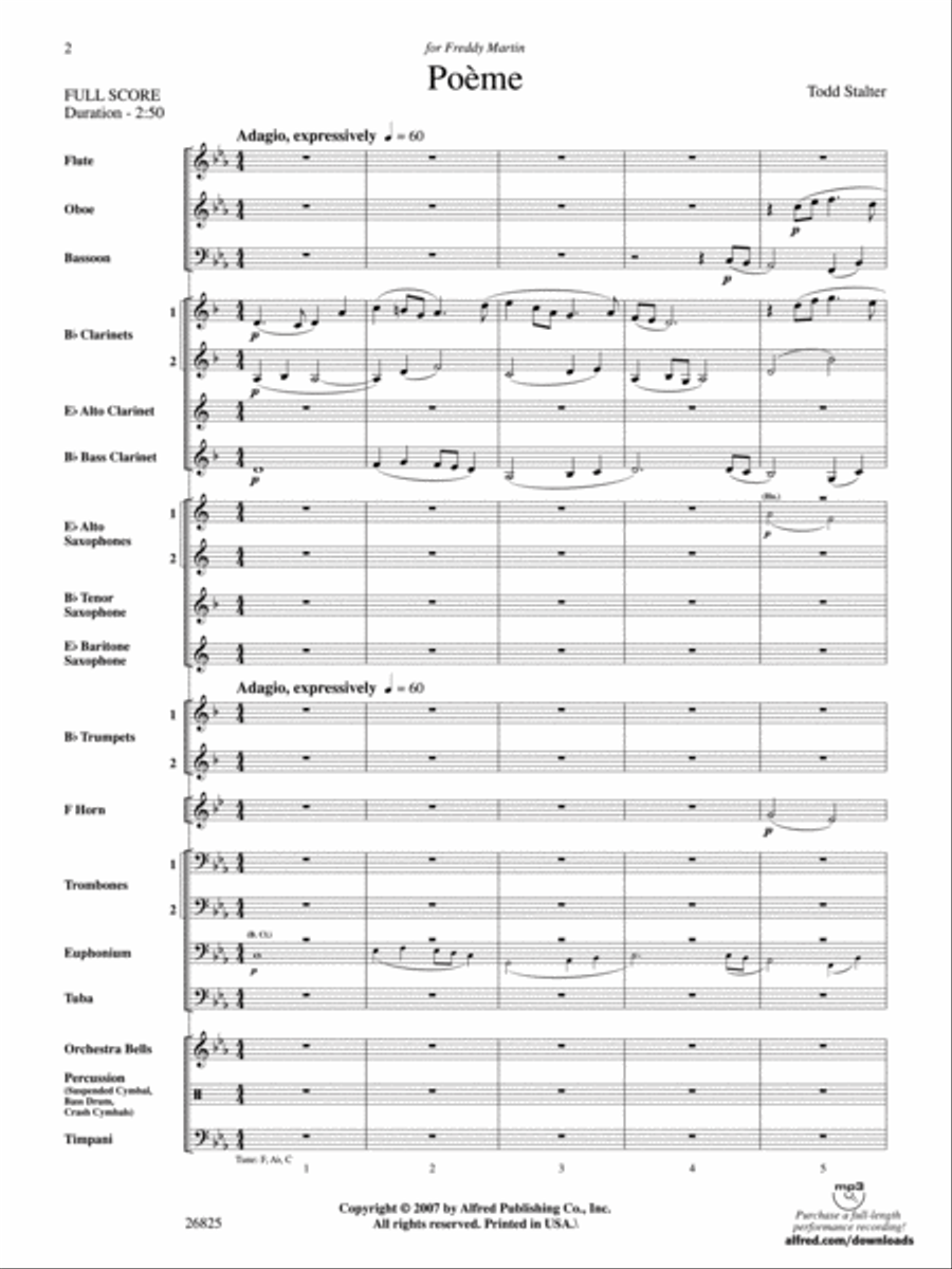Poeme Poeme Concert Band scores gallery preview page 2