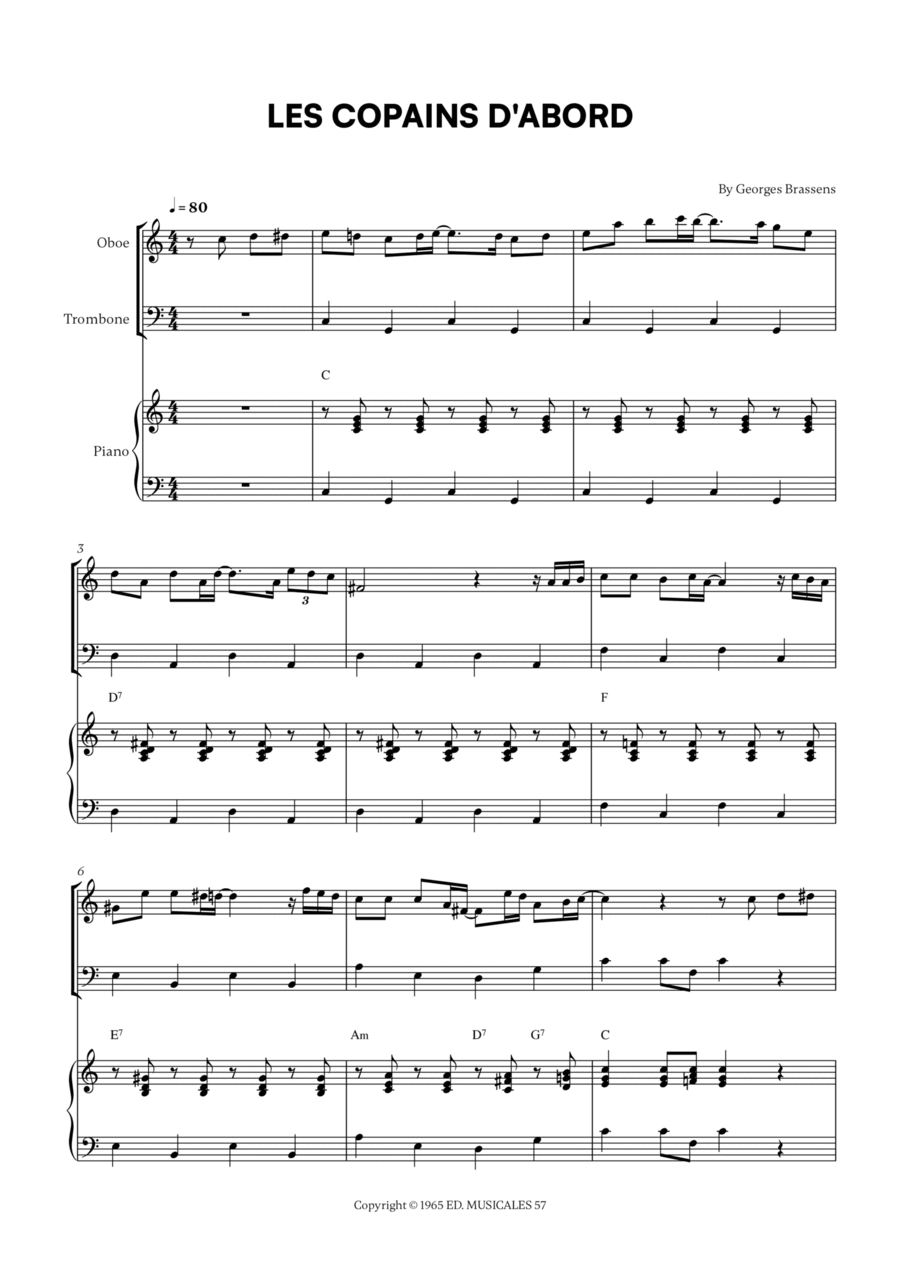 Les Copains D'abord Les Copains D'abord Trombone Duet scores gallery preview page 1
