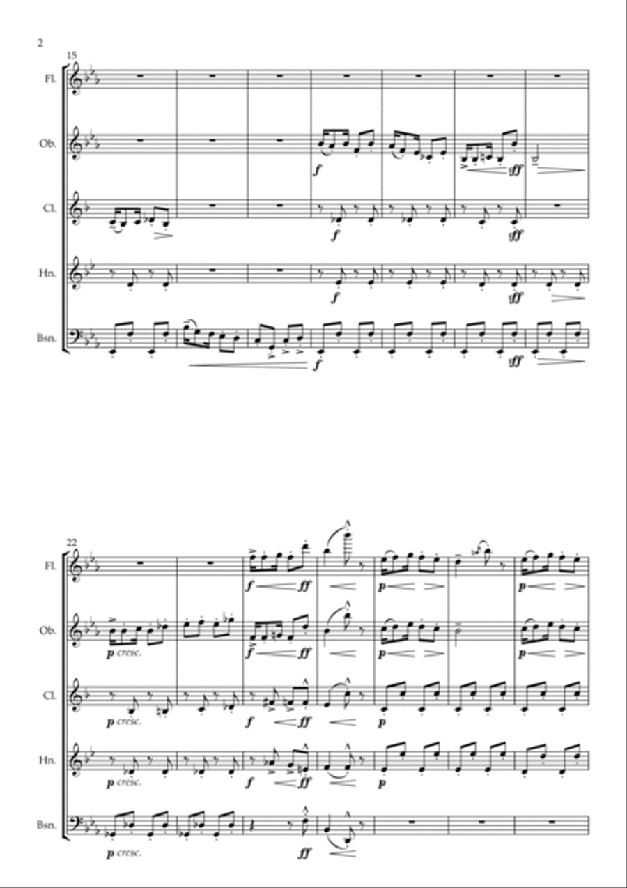 Cakewalk arranged for Wind Quintet Woodwind Quintet scores gallery preview page 4