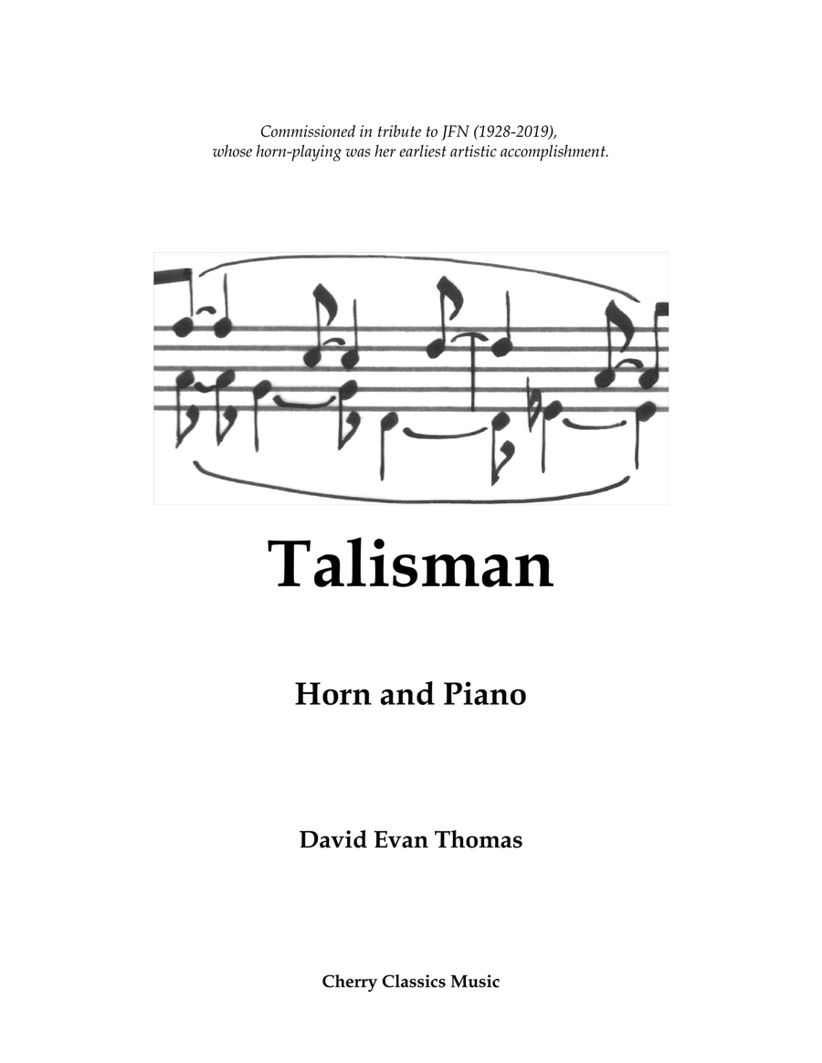 Talisman for Horn and Piano Piano scores gallery preview page 1