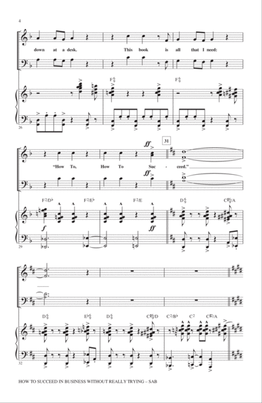 How to Succeed In Business Without Really Trying (Medley) 3-Part scores gallery preview page 3