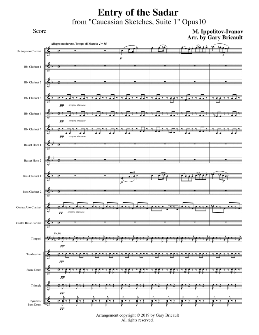 Entry of the Sardar (Mvt IV) from "Caucasian Sketches, Suite 1" Opus 10 image number null