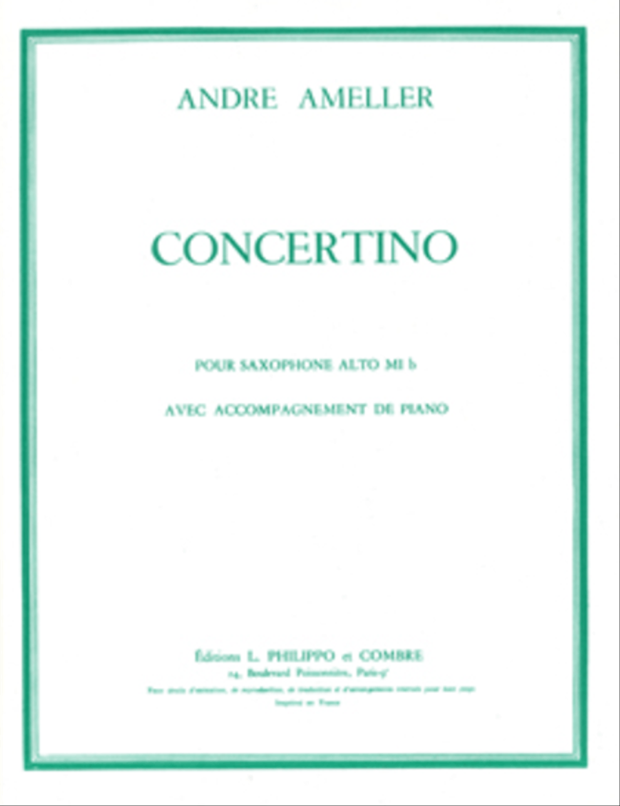 Concertino pour saxophone alto Op. 125 Alto Saxophone scores gallery preview page 1