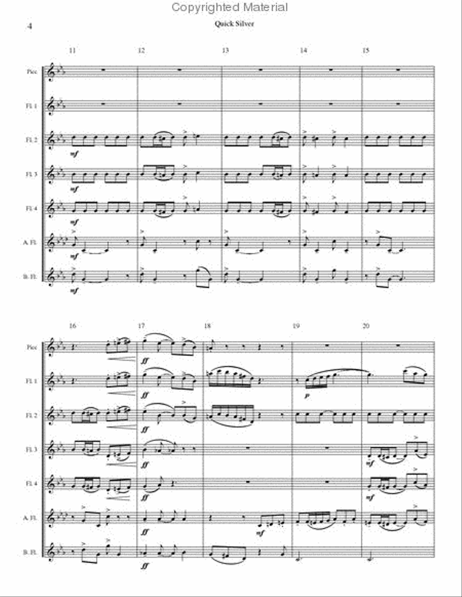 Quick Silver Quick Silver Flute Choir scores gallery preview page 3