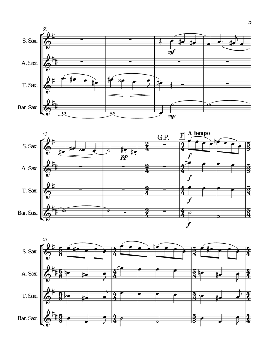 Novacaine Saxophone Solo scores gallery preview page 5