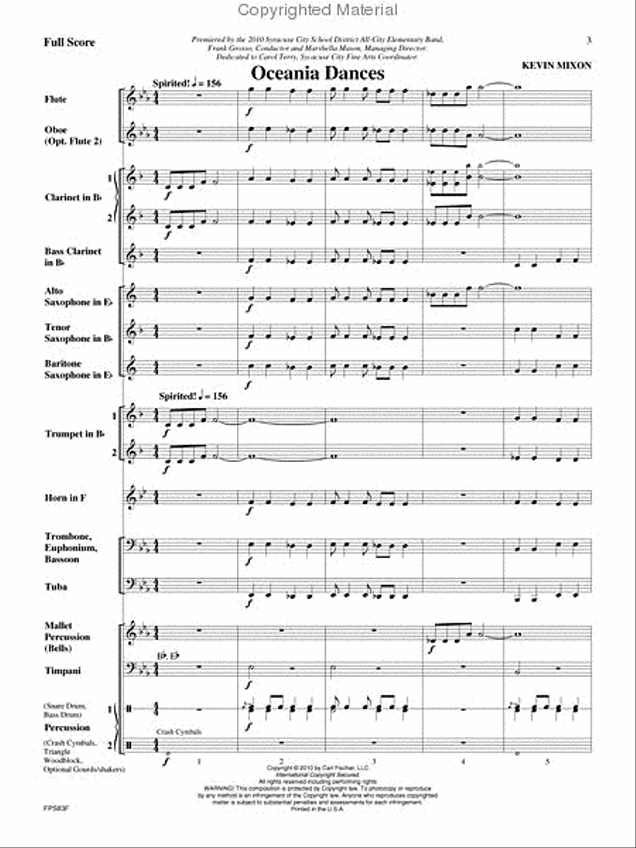 Oceania Dances Oceania Dances Concert Band scores gallery preview page 2