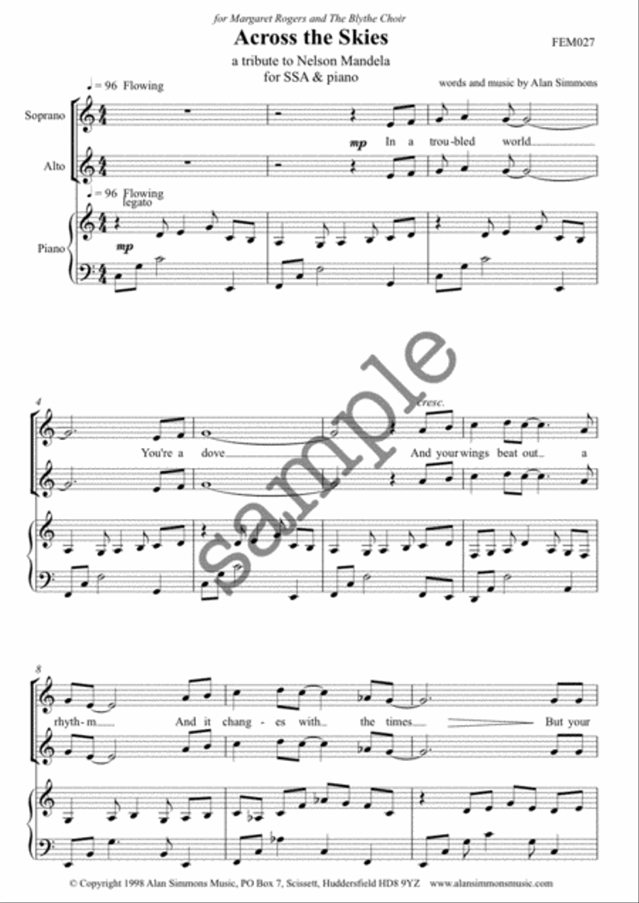 Nelson Mandela - Across the Skies SSAA scores gallery preview page 1