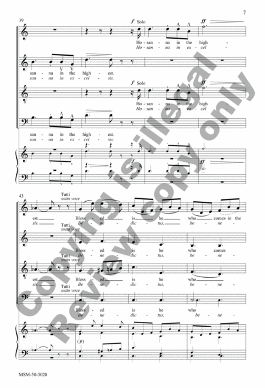 Sanctus and Benedictus 4-Part scores gallery preview page 7