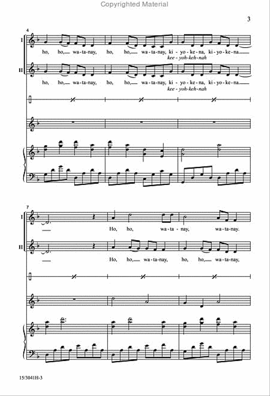 Ho, Ho, Watanay Ho, Ho, Watanay 2-Part scores gallery preview page 3
