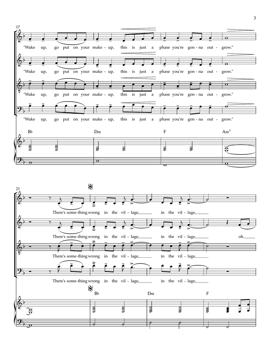 The Village 4-Part scores gallery preview page 3