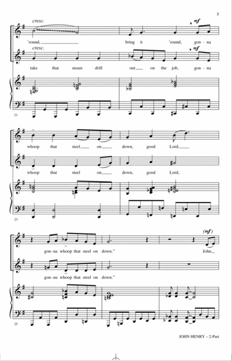 John Henry (arr. Victor C. Johnson) 2-Part scores gallery preview page 4