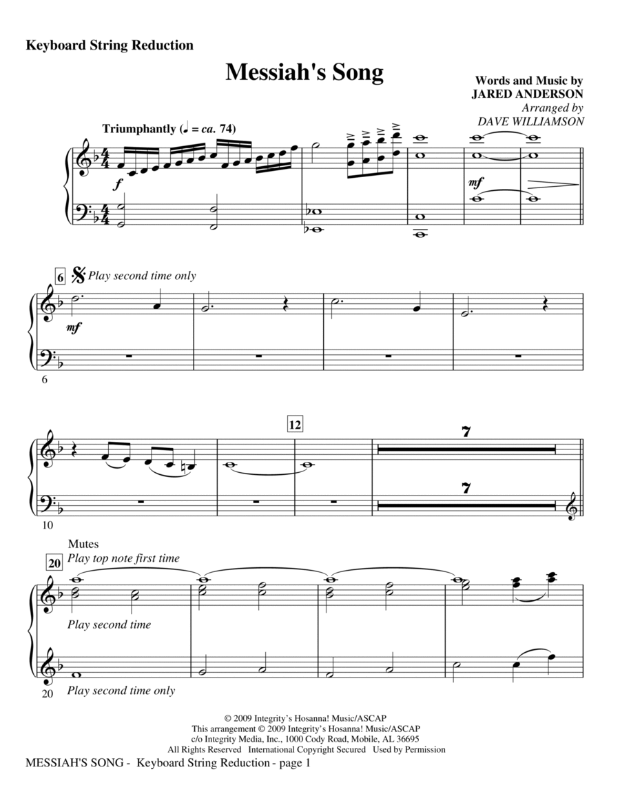 Messiah's Song - Rhythm Choir scores gallery preview page 1