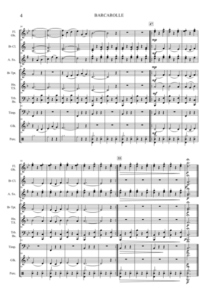 Barcarolle by Offenbach for beginning band - Score & Parts image number null
