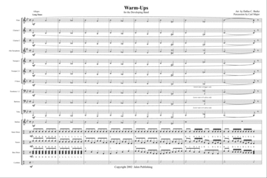 Warm Ups for Developing Bands Concert Band scores gallery preview page 2