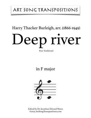 Book cover for BURLEIGH: Deep river (transposed to F major)