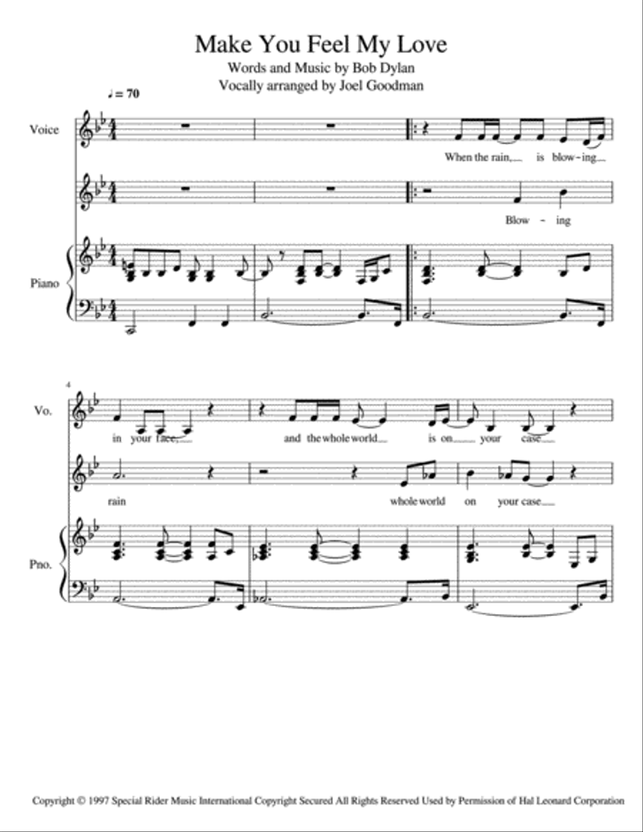 Make You Feel My Love Make You Feel My Love Piano scores gallery preview page 1