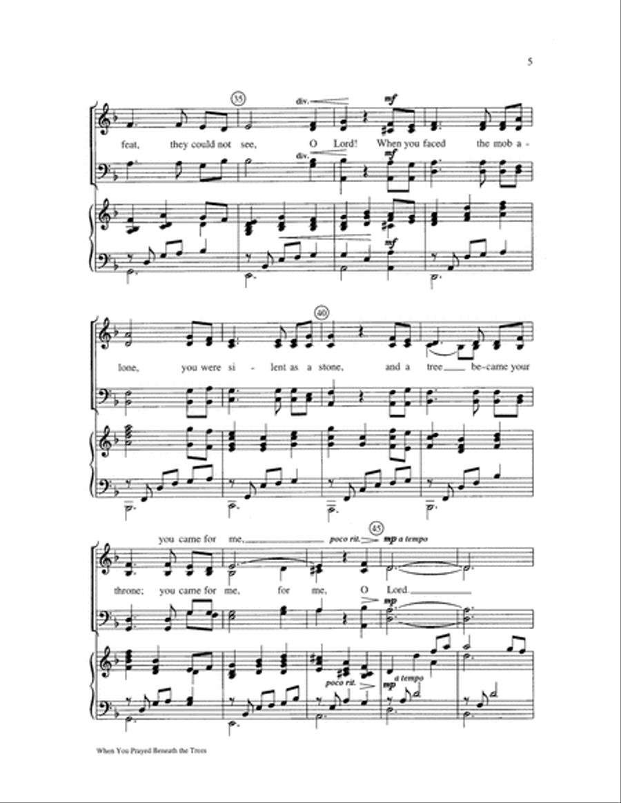 When You Prayed Beneath the Trees 4-Part scores gallery preview page 5