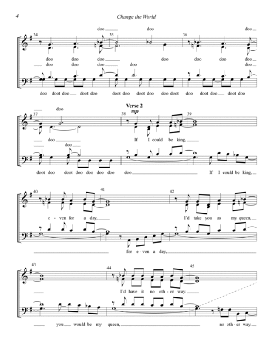 Change The World (arr. Deke Sharon and David Wright) 4-Part scores gallery preview page 4