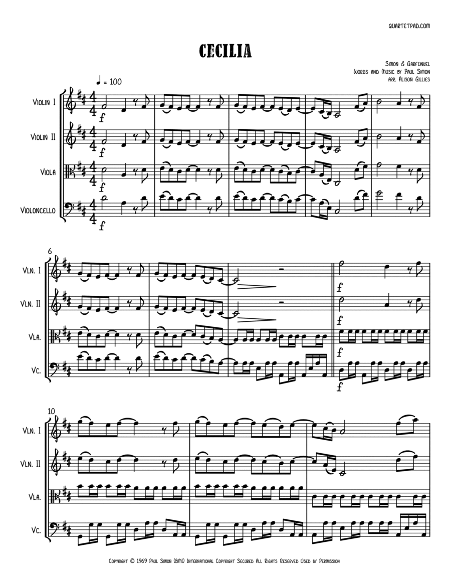 Cecilia String Quartet scores gallery preview page 1
