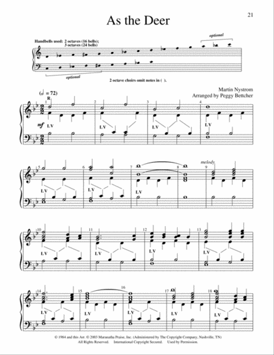 Easy to Ring Praise and Worship 3-Octaves scores gallery preview page 31