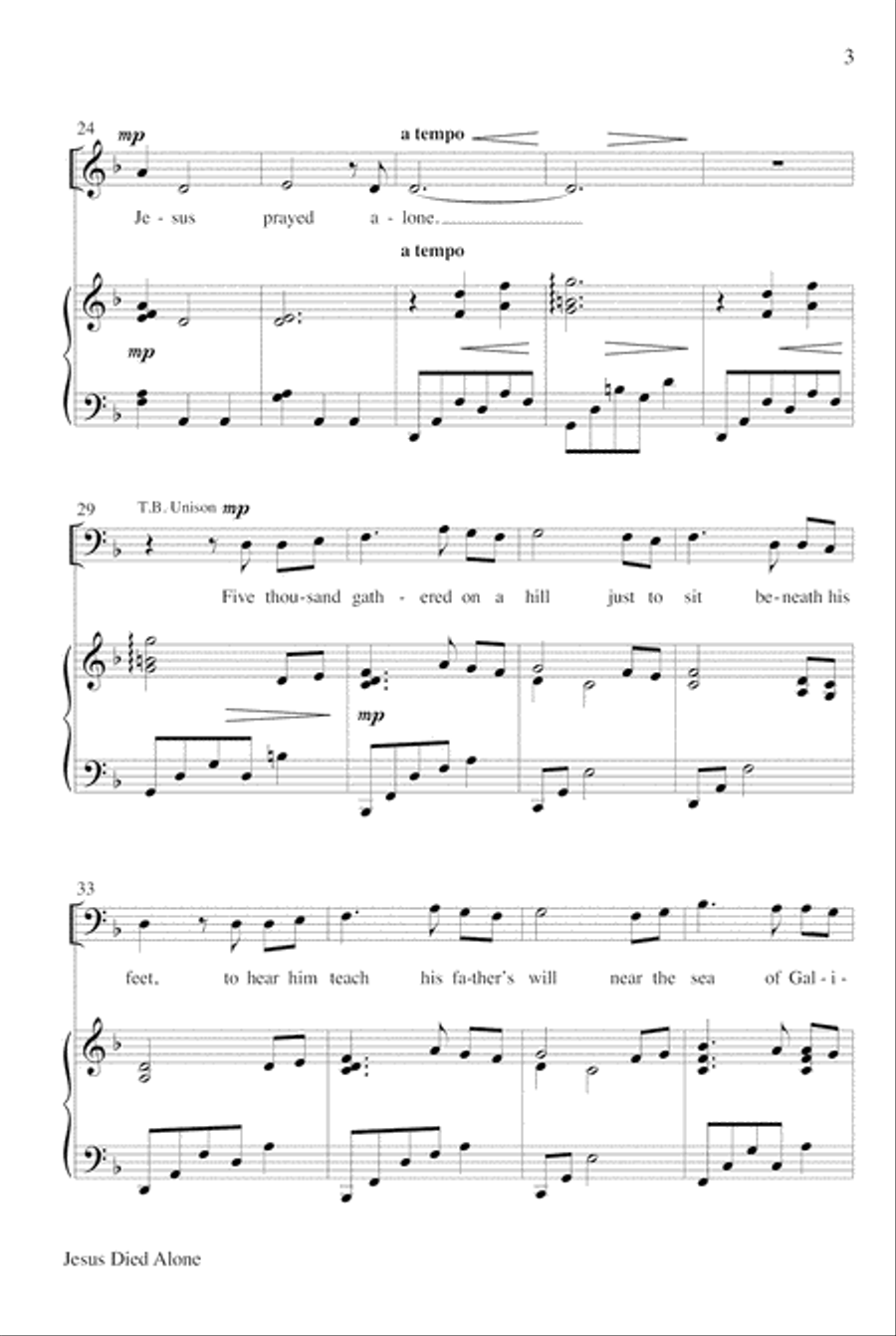 Jesus Died Alone 4-Part scores gallery preview page 4