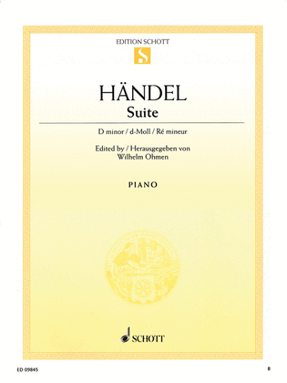 Book cover for Suite D Minor Hwv 437 (Hha Ii/4 - Walsh 1733 No. 4)