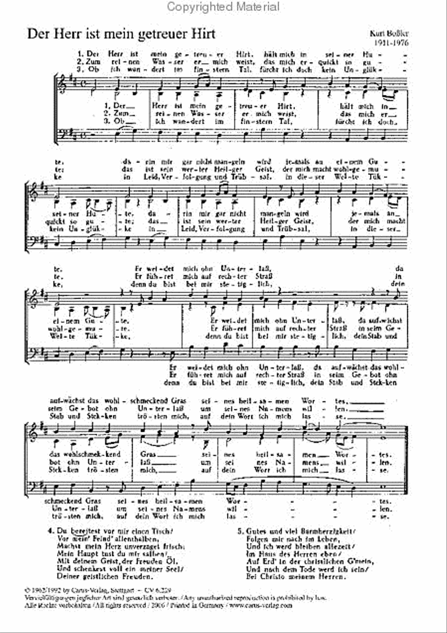 Bossler: Der Herr ist mein getreuer Hirt; In dich hab ich gehoffet Score scores gallery preview page 2